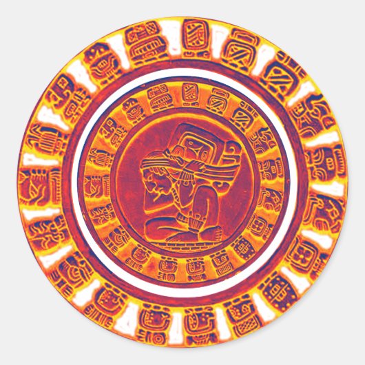 Sticker Rond Calendrier maya 2012 (Devant)