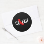 Sticker Rond Calexit - California Exit - rouge blanc - - (Enveloppe)