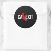 Sticker Rond Calexit - California Exit - rouge blanc - - (Sac)