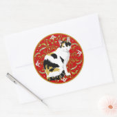 Sticker Rond Calico Cat Baroque (Enveloppe)