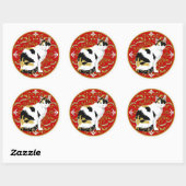 Sticker Rond Calico Cat Baroque (Feuille)