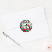 Sticker Rond Calico Cat Christmas (Enveloppe)