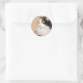 Sticker Rond Calico chat mange gâteau d'anniversaire (Sac)