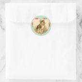 Sticker Rond Calico Kitten dans le coeur (Sac)
