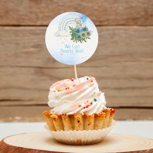 Sticker Rond Calicot pour Cupcake 'On peut à peine attendre'