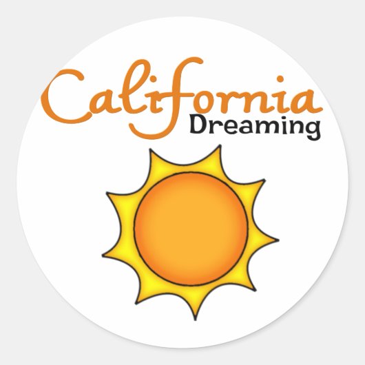 Sticker Rond California Dreaming (Devant)