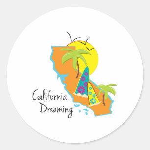 Sticker Rond California Dreaming