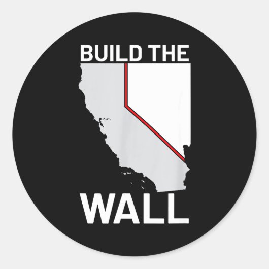 Sticker Rond California Nevada Build The Wall Ca Nv  (Devant)