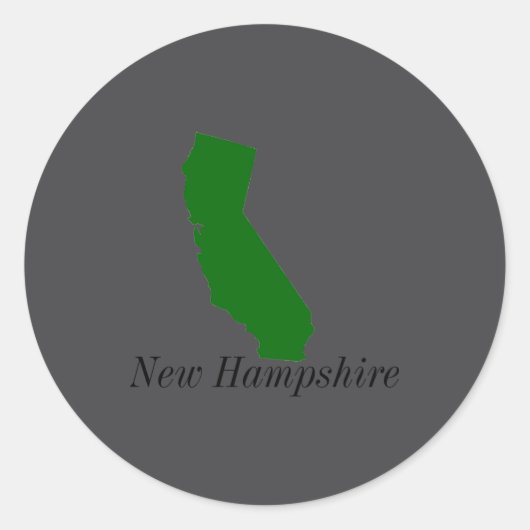 Sticker Rond California New Hampshire (Devant)