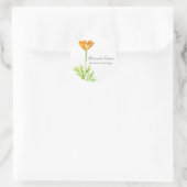 Sticker Rond California Poppy Orange Flower Business (Sac)