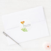 Sticker Rond California Poppy Orange Flower Business (Enveloppe)