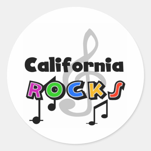 Sticker Rond California Rocks (Devant)