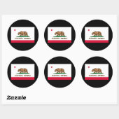 Sticker Rond California State Flag Design (Feuille)