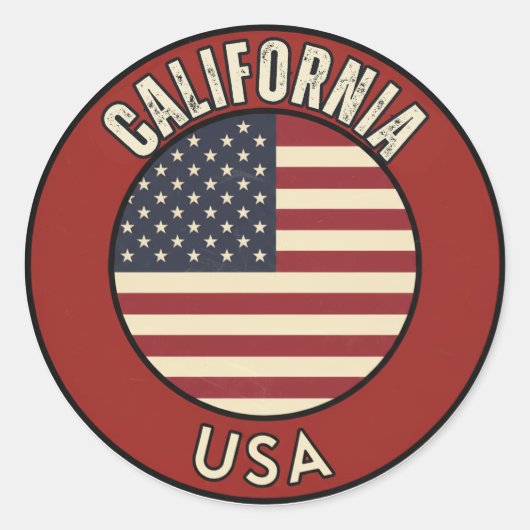 Sticker Rond California United States (Devant)