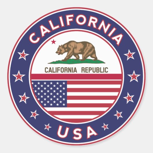 Sticker Rond Californie (Devant)