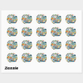 Sticker Rond Californie (Feuille)