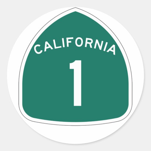 Sticker Rond "Californie 1" (Devant)