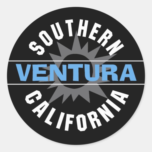 Sticker Rond Californie du Sud - Ventura (Devant)