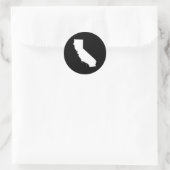 Sticker Rond Californie en blanc et noir (Sac)