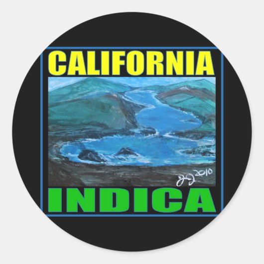 STICKER ROND CALIFORNIE INDIQUE (Devant)