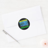 STICKER ROND CALIFORNIE INDIQUE (Enveloppe)
