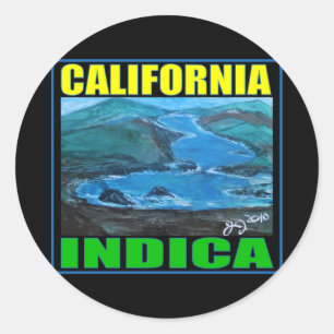 STICKER ROND CALIFORNIE INDIQUE