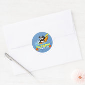 Sticker Rond Californie Kayaking Fun Panda (Enveloppe)