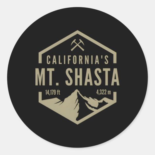 Sticker Rond Californie Mt Shasta (Devant)