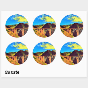 Sticker Rond Californie - Pont BIXBY CREEK