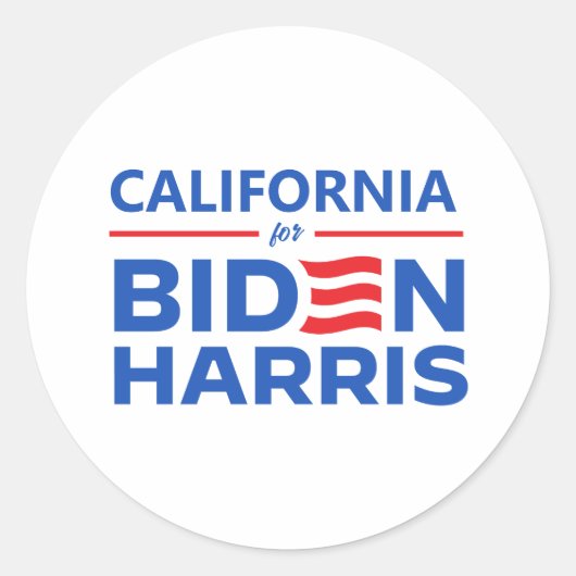 Sticker Rond Californie pour Biden Harris (Devant)