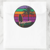 Sticker Rond Californie Surf (Sac)