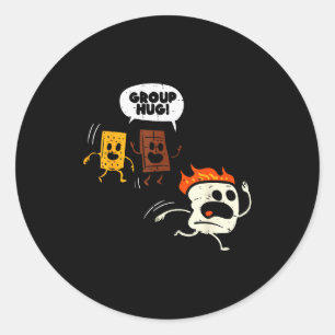 Sticker Rond Câlins de groupe Camng S'mores Drôle Marshmallow H