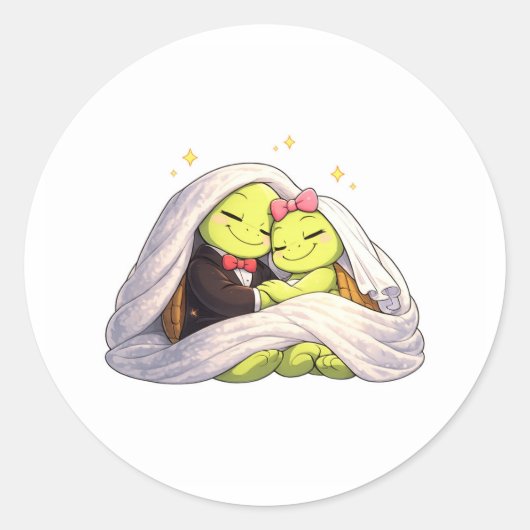 Sticker Rond Câlins de Nuit de Noces (Devant)