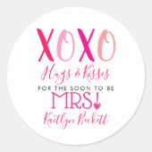 Sticker Rond Câlins et bisous (XOXO) Saint-Valentin enterrement (Devant)