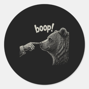 Sticker Rond Câlins Ours Câlins Nez Ours Câlins Ours