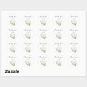 Sticker Rond Calla blanc - remerciement pour enterrement de vie (Feuille)
