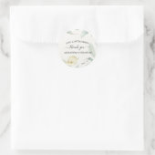 Sticker Rond Calla Lily Merci Mariage verdoyant (Sac)