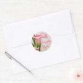 Sticker Rond Calla Lily rose Enregistrer la date Enveloppe Scea (Enveloppe)