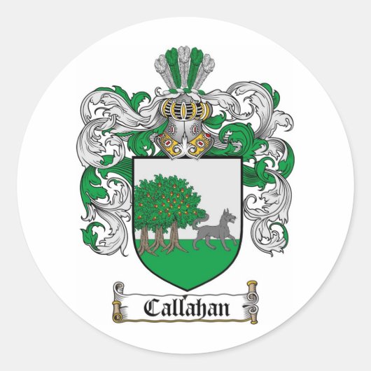 STICKER ROND CALLAHAN FAMILLE CREST - CALLAHAN COAT D'ARMES (Devant)