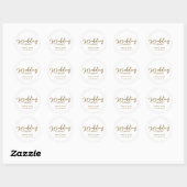 Sticker Rond Calligraphie Chic Mariage Mise à Jour Or (Feuille)
