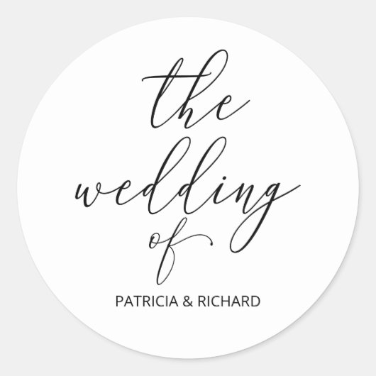 Sticker Rond Calligraphie Chic Moderne Le Mariage De (Devant)