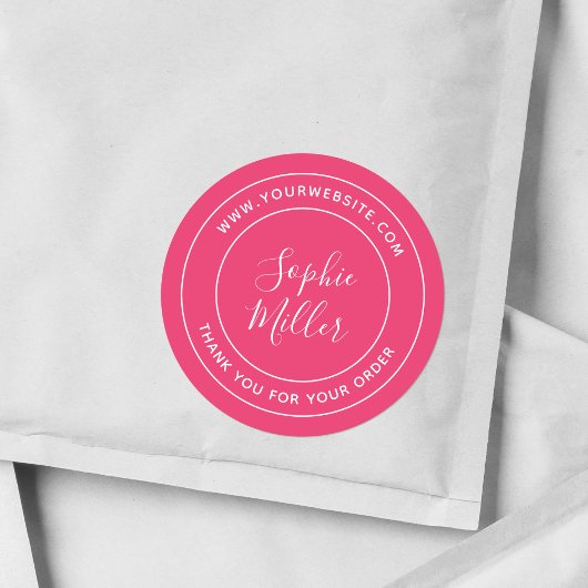 Sticker Rond Calligraphie couleur modifiable Ajouter Nom de mar