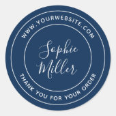 Sticker Rond Calligraphie couleur modifiable Ajouter Nom de mar (Devant)