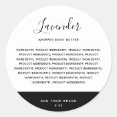 Sticker Rond Calligraphie Couleurs modifiables Ingrédients de c (Devant)