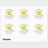 Sticker Rond Calligraphie de Limoncello maison Aquarelle Citron (Feuille)
