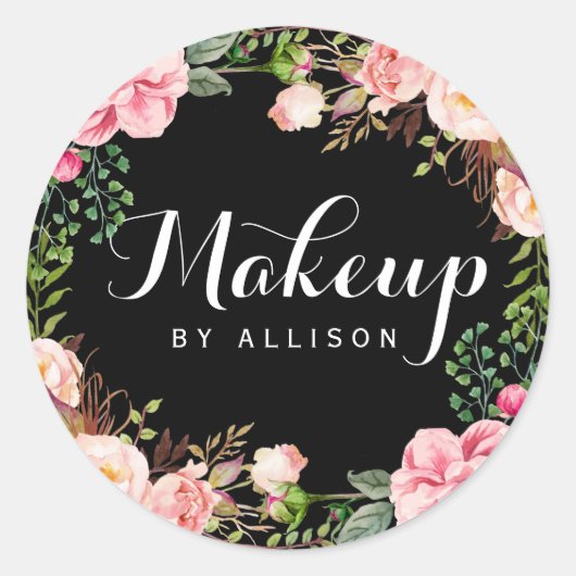 Sticker Rond Calligraphie de maquillage Script d'artiste Envelo (Devant)