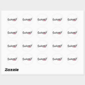 Sticker Rond Calligraphie de mariage simple pour demoiselle d'h (Feuille)