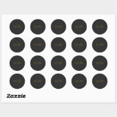 Sticker Rond Calligraphie de nom Professionnel Élégant Couleur (Feuille)