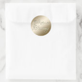 Sticker Rond Calligraphie des Bénédictions de Noël d'or (Sac)