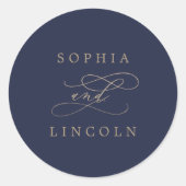 Sticker Rond Calligraphie d'or romantique | Phoques d'enveloppe (Devant)